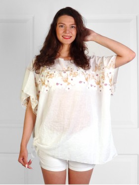 Floral Embroidery Breathable Top